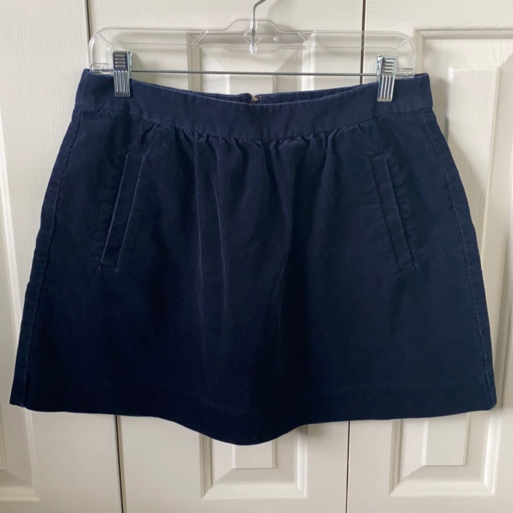 Navy Corduroy J. Crew Skirt